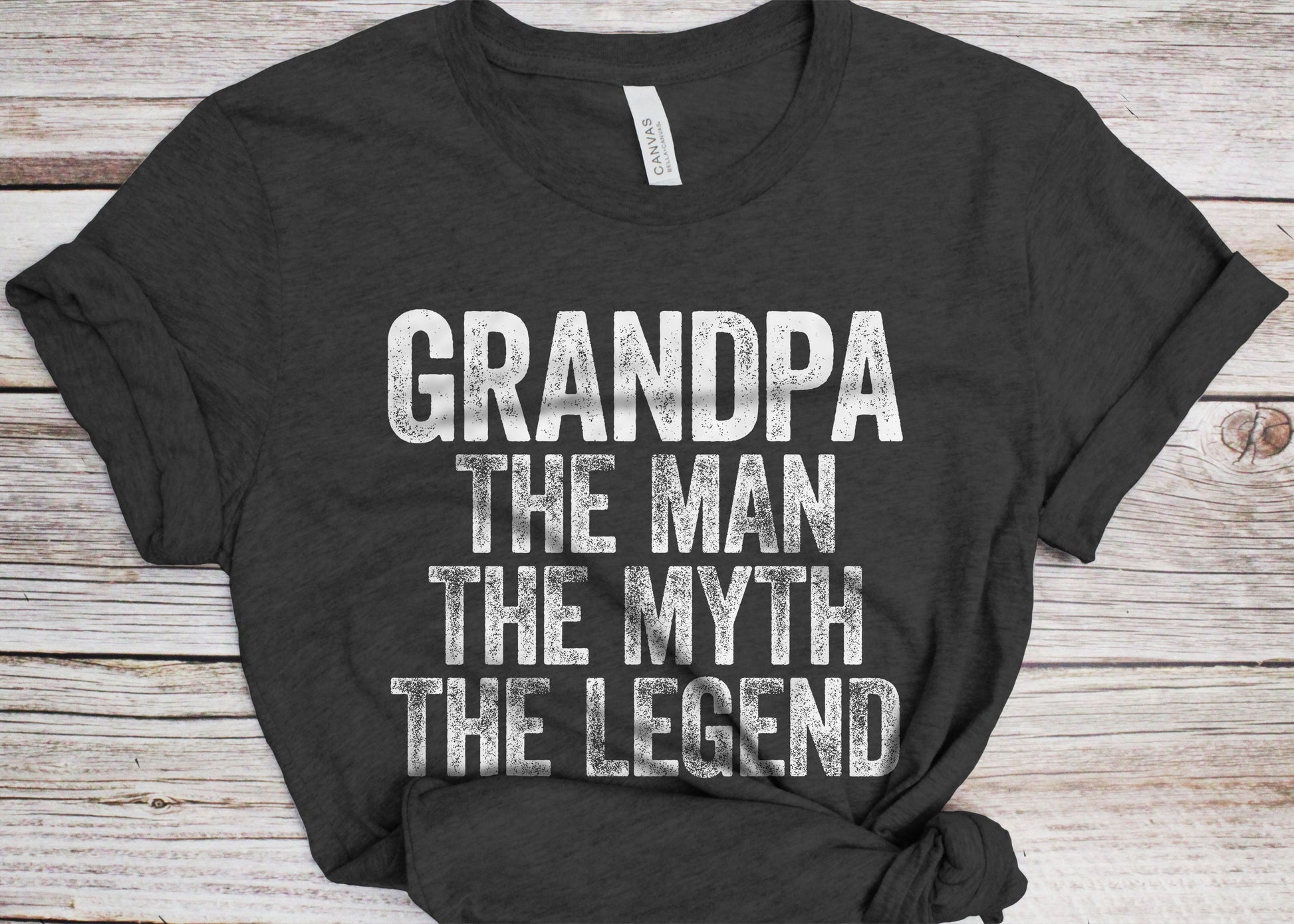 Grandpa The Man The Myth The Legend T-Shirt - Funny Mens Dad Papa Shirt - Vintage Grandpa TShirt for Father's Day Christmas