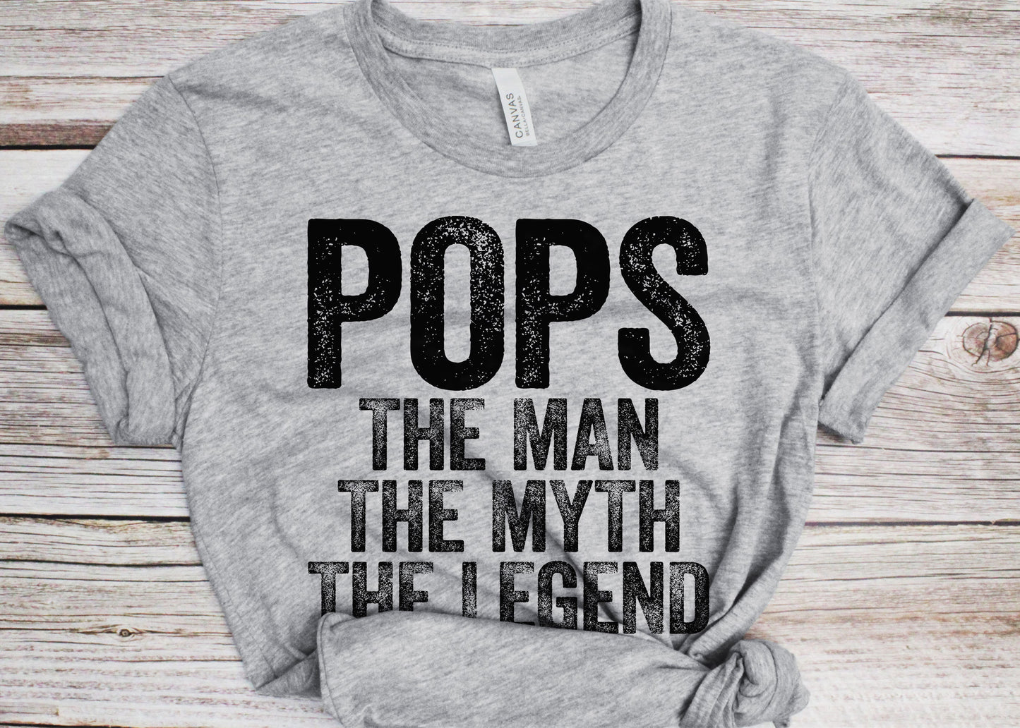 Pops The Man The Myth The Legend T-Shirt - Unisex Funny Mens Papa Dad Shirt - Vintage TShirt for Father's Day Christmas