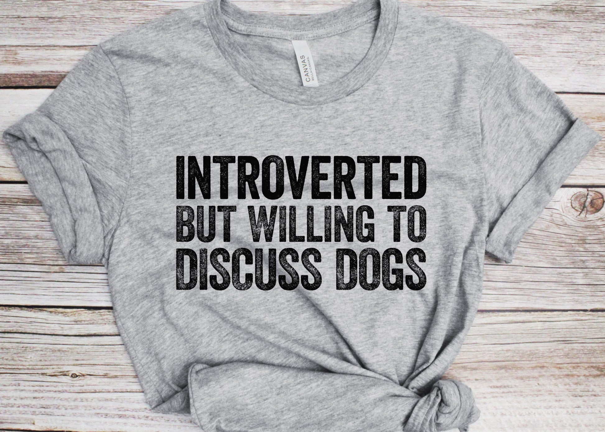 Introverted But Willing To Discuss Dogs T-Shirt - Unisex Funny Introvert Dog Owner Shirt - Vintage Dogs Lover Gift TShirt for Birthday