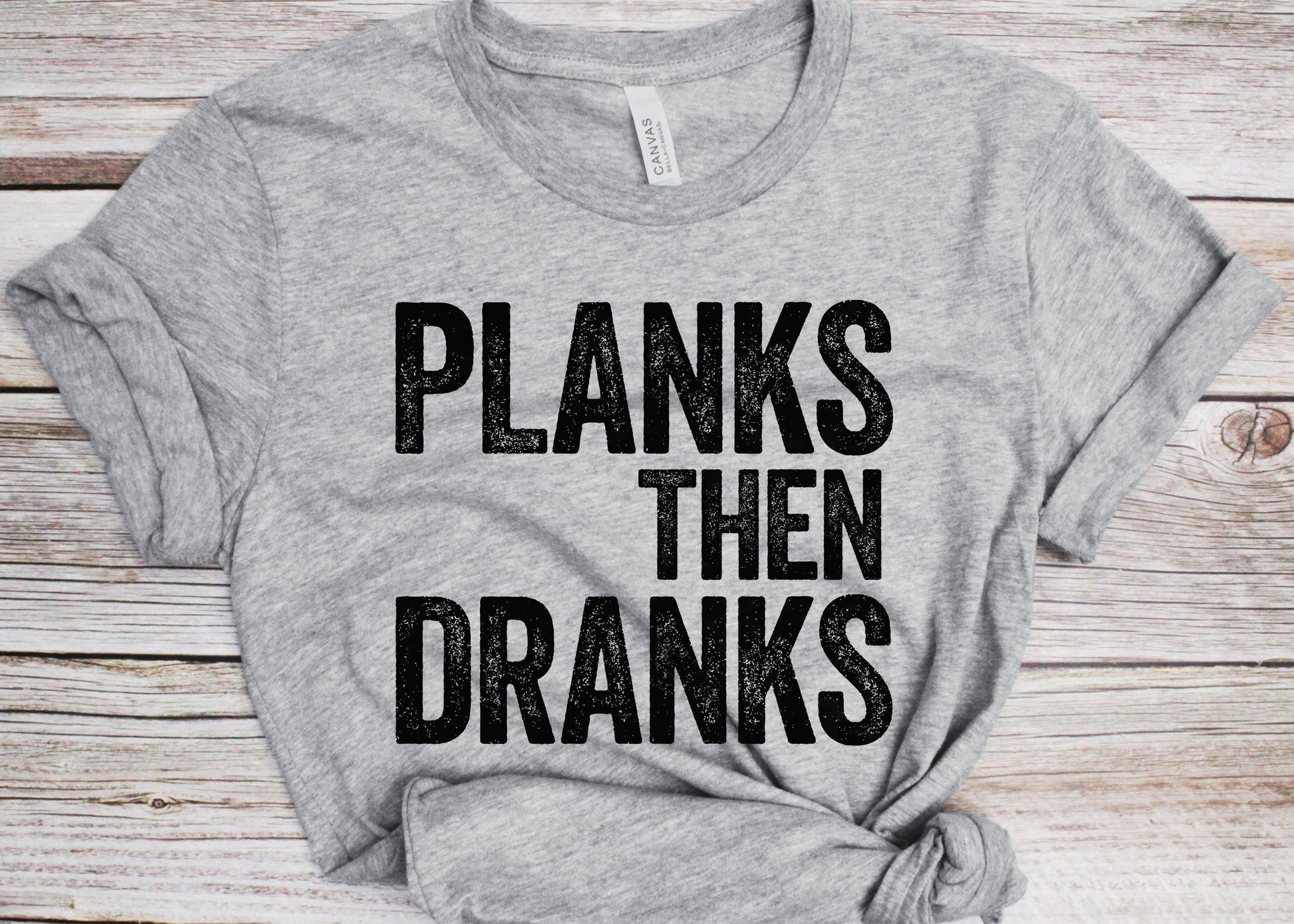 Planks Then Dranks T-Shirt - Unisex Funny Mens Strongman Lifter Shirt - Fitness Workout Gym TShirt for Father's Day Christmas