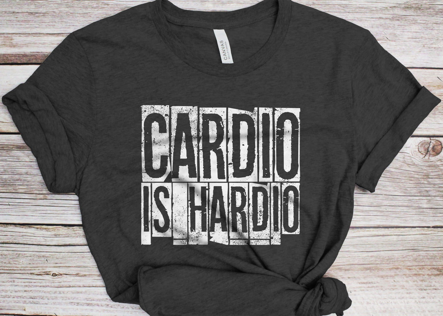 Cardio Is Hardio T-Shirt - Unisex Funny Mens Marathon Runner Shirt - Fitness Workout Gym TShirt for Father's Day Christmas