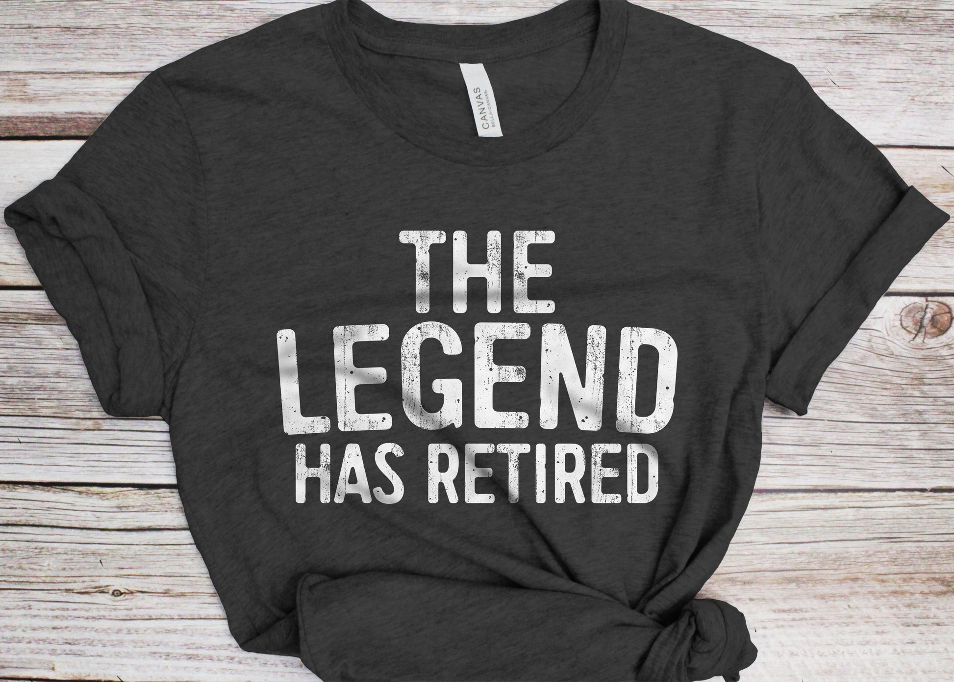 The Legend Has Retired T-Shirt - Unisex Mens Funny Retirement Shirt - Vintage Senior Man Gift Cool Retirement TShirt for BDay Christmas Day