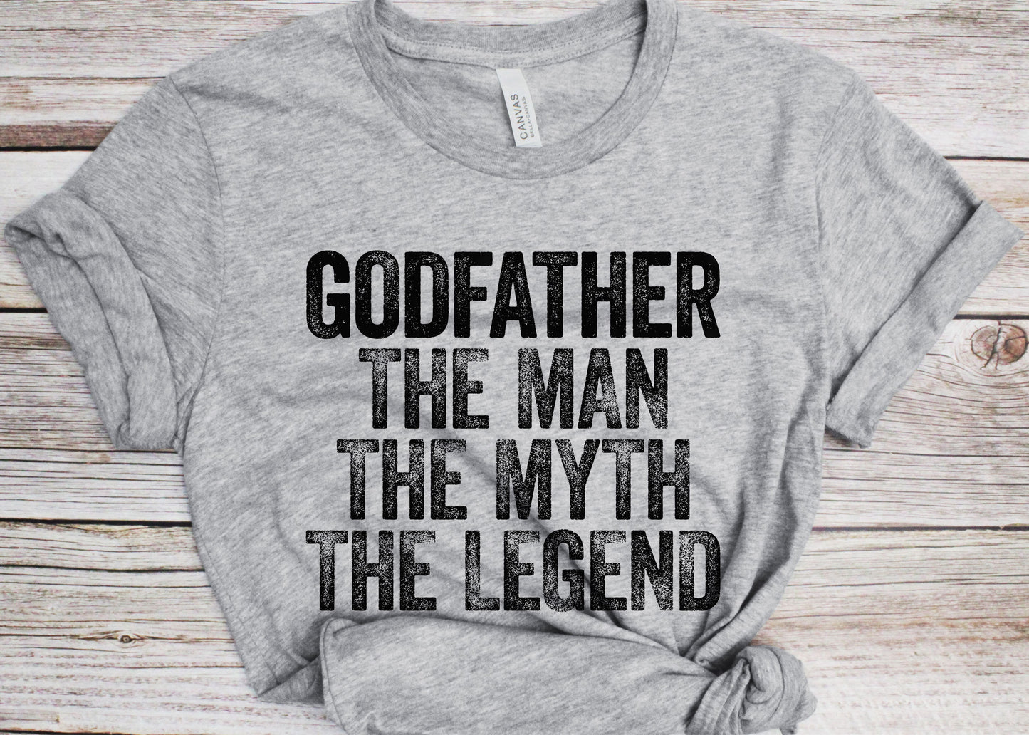 Godfather The Man The Myth The Legend T-Shirt - Funny Mens Best Papa Shirt - Vintage Godfather TShirt for Father's Day Christmas