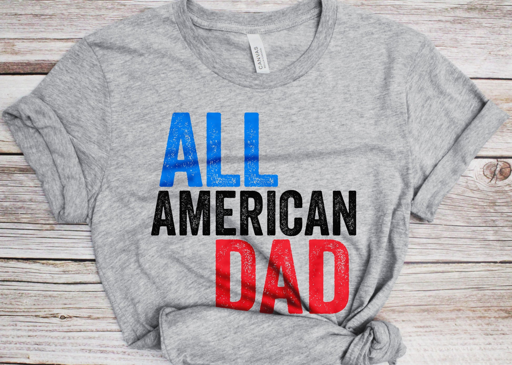 All American Dad T-Shirt - Unisex Funny Mens Papa Daddy Shirt - Vintage Red White And Blue Dad TShirt Gift for Father's Day 4th of July