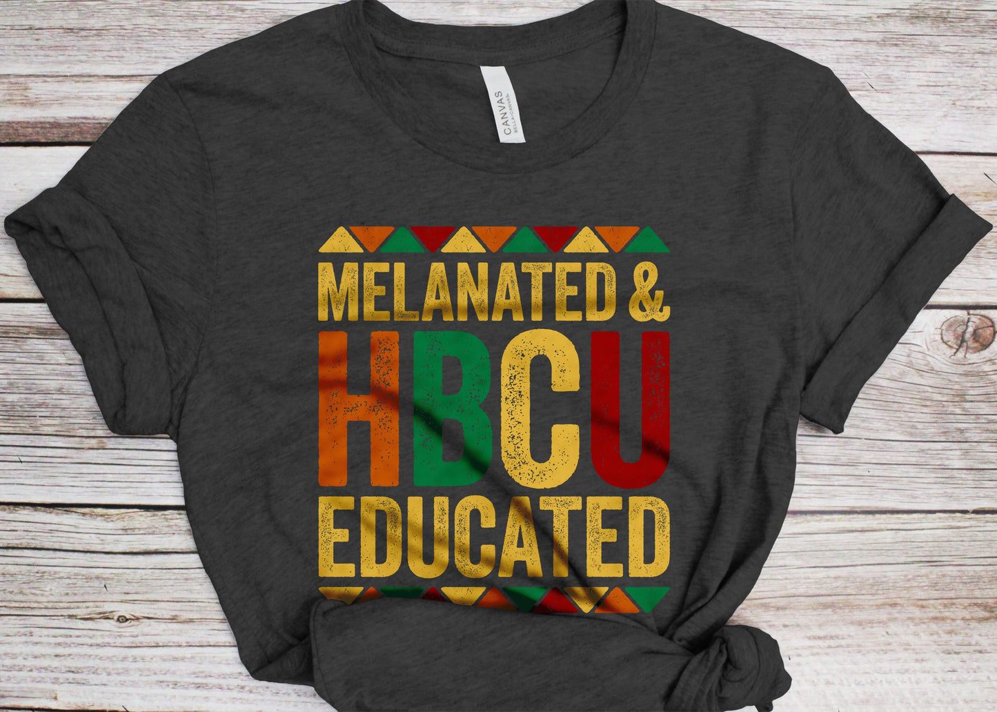 Melanated And HBCU Educated T-Shirt - Unisex Funny Mens Black Culture Proud Shirt - Vintage HBCU Grad TShirt for Black History Month