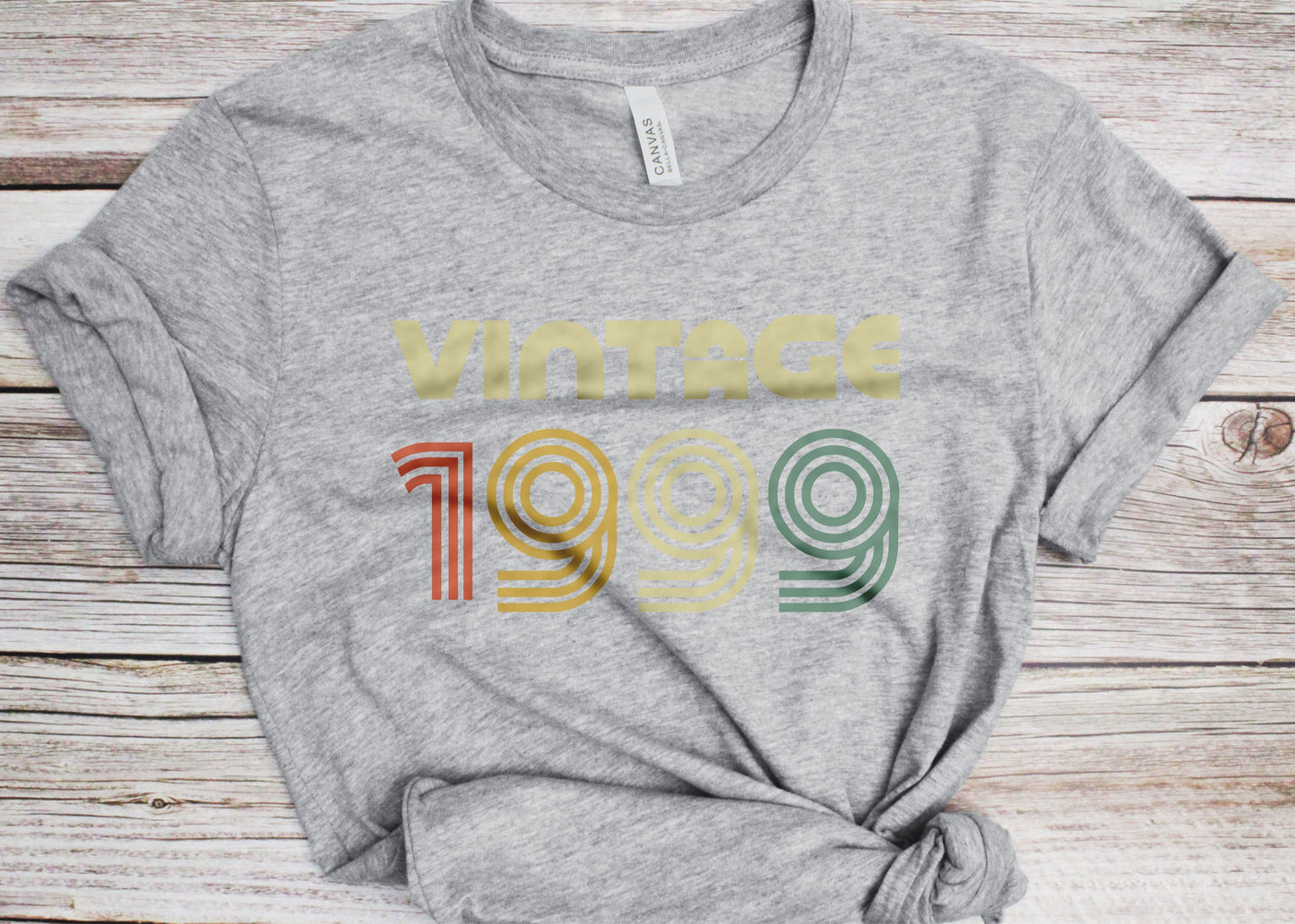 Vintage 1999 T-Shirt - Unisex Women Men Funny Retro Font 26th Birthday Shirt - Vintage 1999 Gift TShirt for BDay Party Christmas