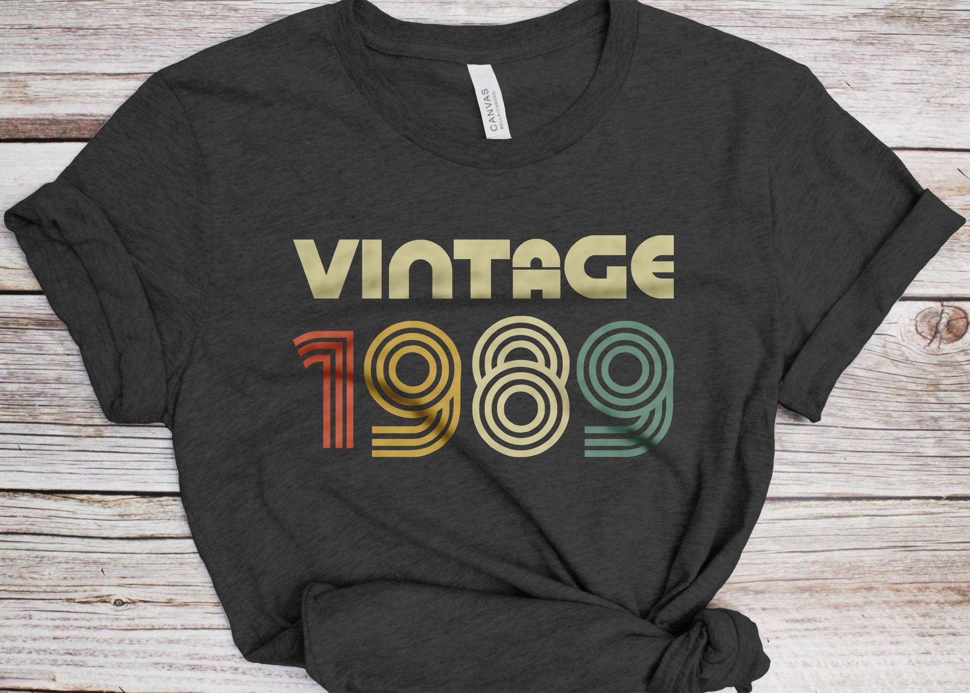 Vintage 1989 T-Shirt - Unisex Women Men Funny Retro Font 36th Birthday Shirt - Vintage 1989 Gift TShirt for BDay Party Christmas