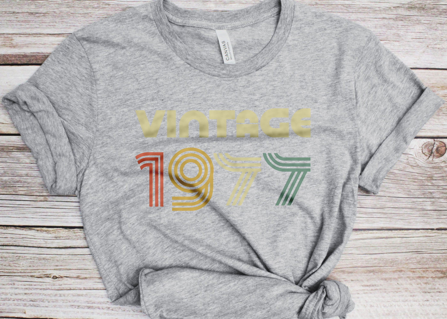 Vintage 1977 T-Shirt - Unisex Women Men Funny Retro Font 48th Birthday Shirt - Vintage 1977 Gift TShirt for BDay Party Christmas