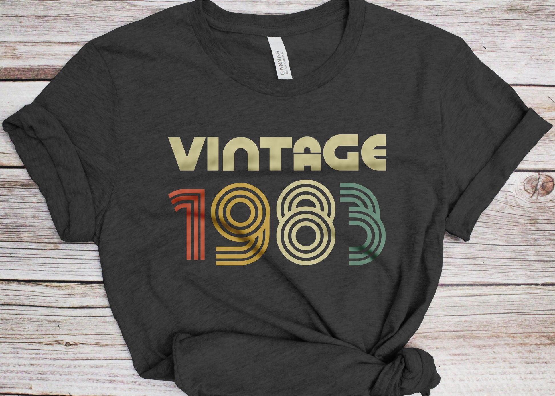 Vintage 1983 T-Shirt - Unisex Women Men Funny Retro Font 42nd Birthday Shirt - Vintage 1983 Gift TShirt for BDay Party Christmas