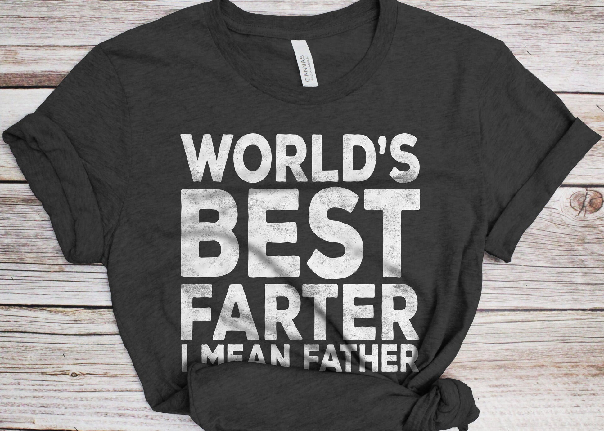 World's Best Farter I Mean Father T-Shirt - Funny Mens Papa Dad Shirt - Vintage Daddy TShirt for Father's Day Birthday Christmas