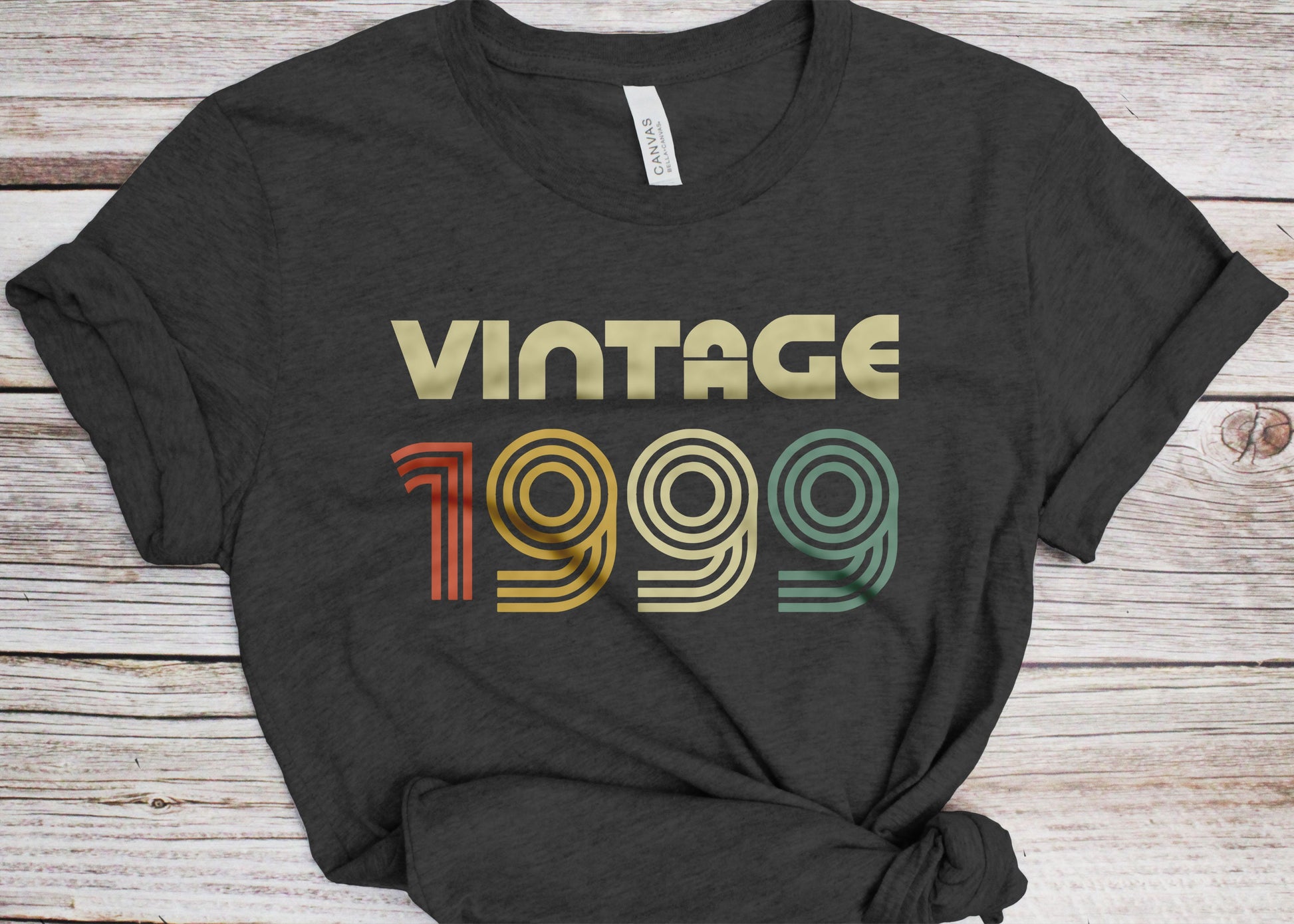 Vintage 1999 T-Shirt - Unisex Women Men Funny Retro Font 26th Birthday Shirt - Vintage 1999 Gift TShirt for BDay Party Christmas