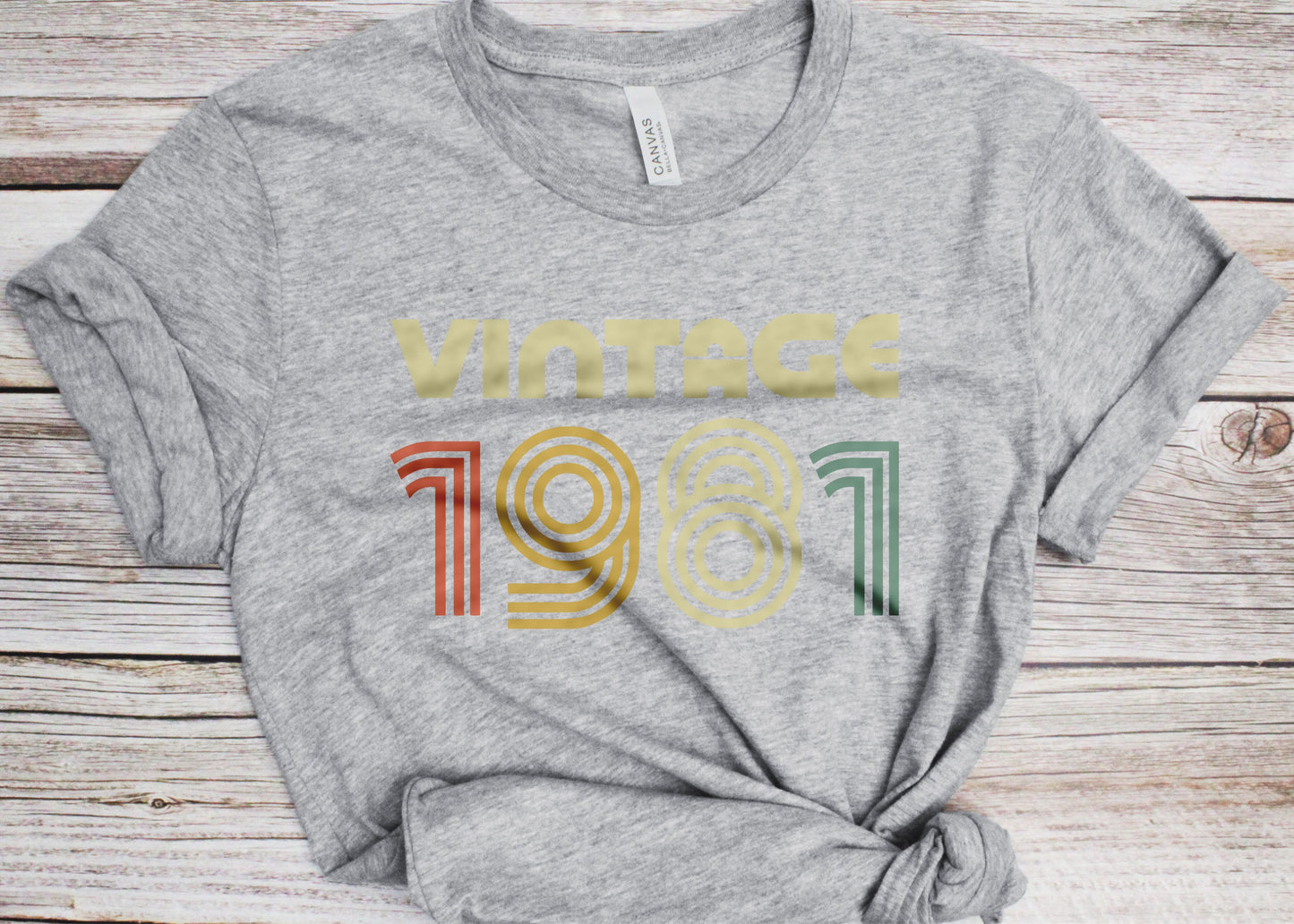 Vintage 1981 T-Shirt - Unisex Women Men Funny Retro Font 44th Birthday Shirt - Vintage 1981 Gift TShirt for BDay Party Christmas