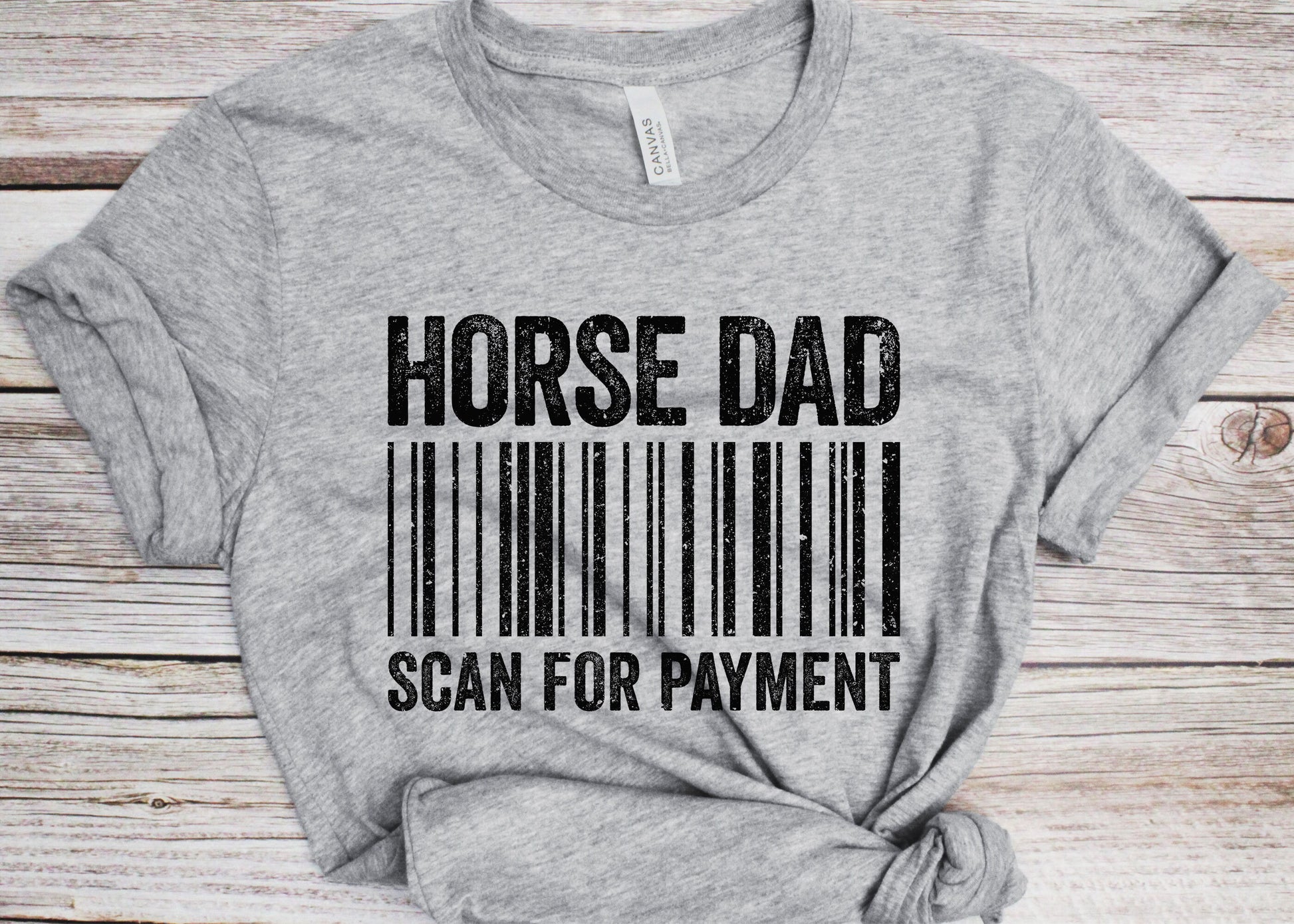 Horse Dad Scan For Payment T-Shirt - Funny Mens Horse Lover Dad Shirt - Equestrian Daddy TShirt for Father's Day Christmas Birthday