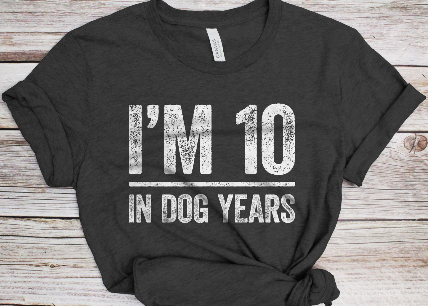 I'm 10 In Dog Years T-Shirt - Unisex Funny 70 AF Mens 70th Birthday Shirt - Dog Lover Born in 1955 Gift Vintage BDay TShirt