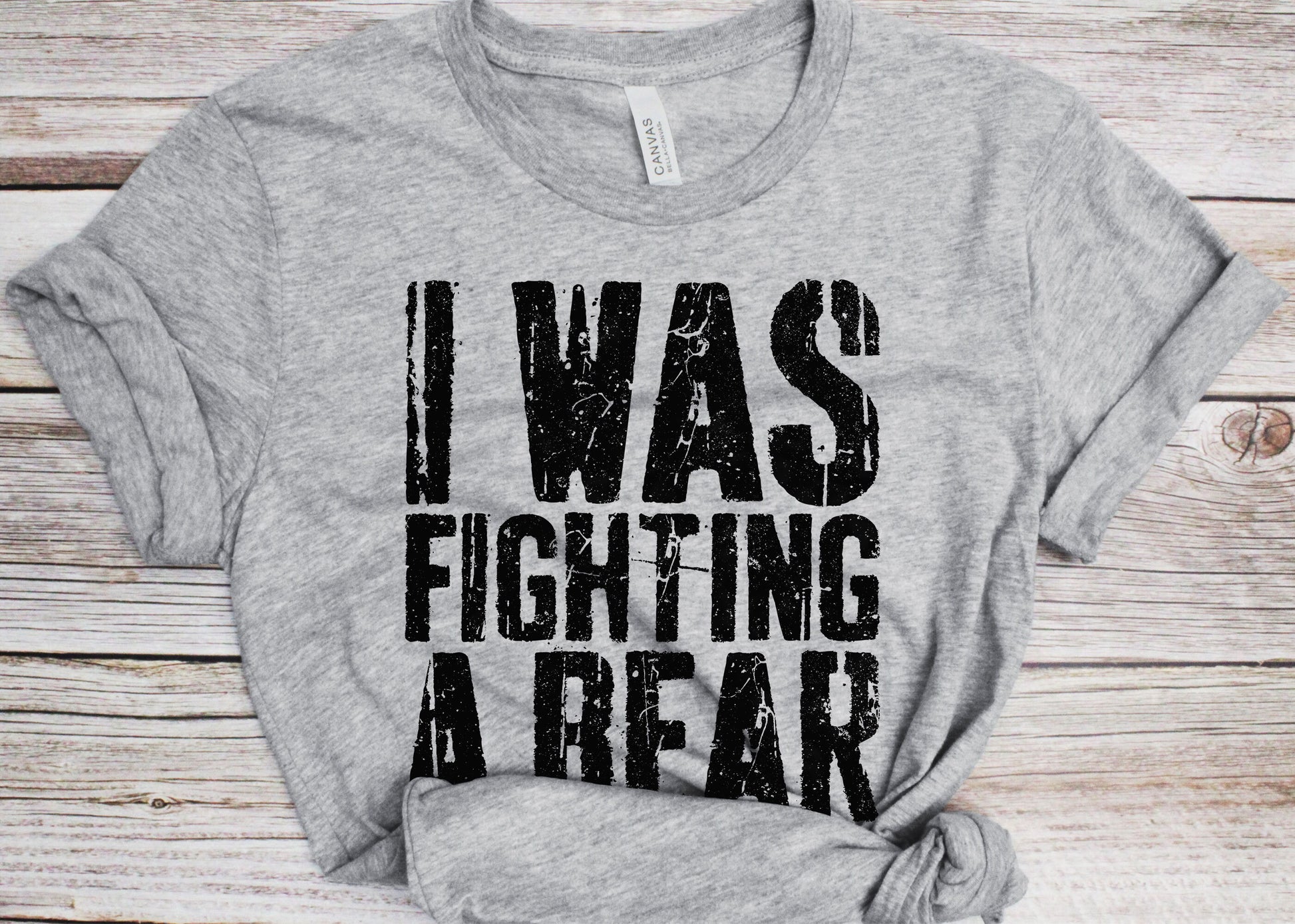 I Was Fighting A Bear T-Shirt - Unisex Funny Injury Shirt - Vintage Surgery Recovery Get Well Soon Gift TShirt for Birthday Christmas