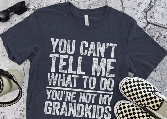 You Can't Tell Me What To Do You're Not My GrandKids T-Shirt - Funny Mens Best Papa Shirt - Grandfather TShirt Grandpa Gift for Father's Day