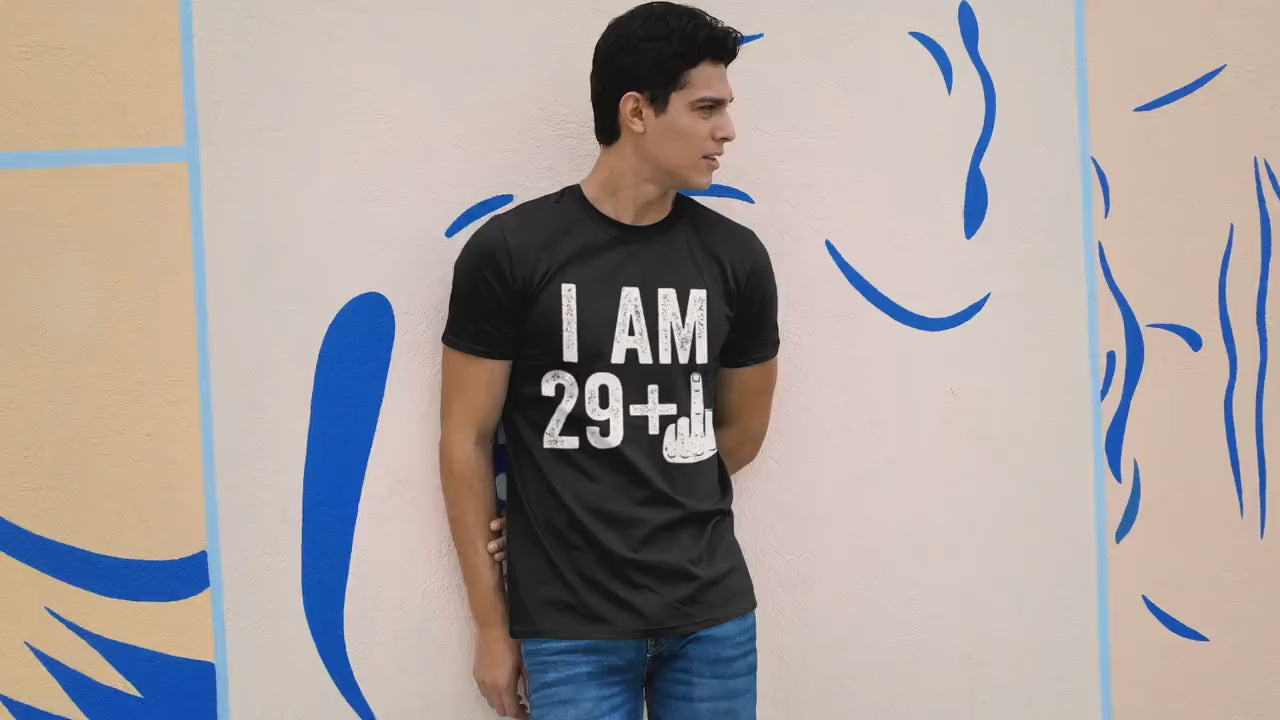 I Am 29 Plus Middle Finger T-Shirt - Unisex Funny 30 AF Mens 30th Birthday Shirt - Joke Born in 1995 Gift Vintage TShirt for BDay Party